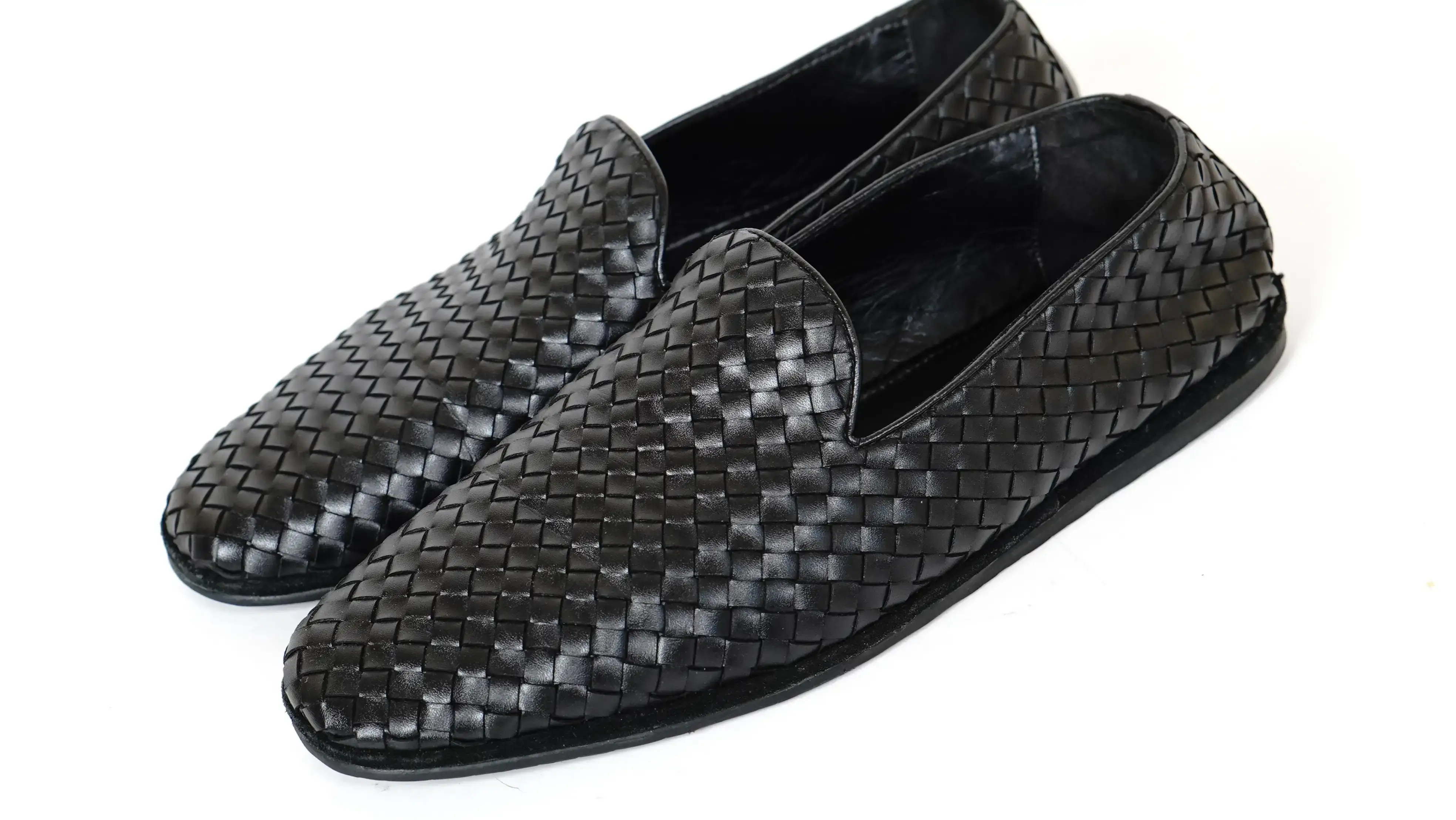 Before Bottega Veneta loafers restoration faded leather and loss of depth in tone