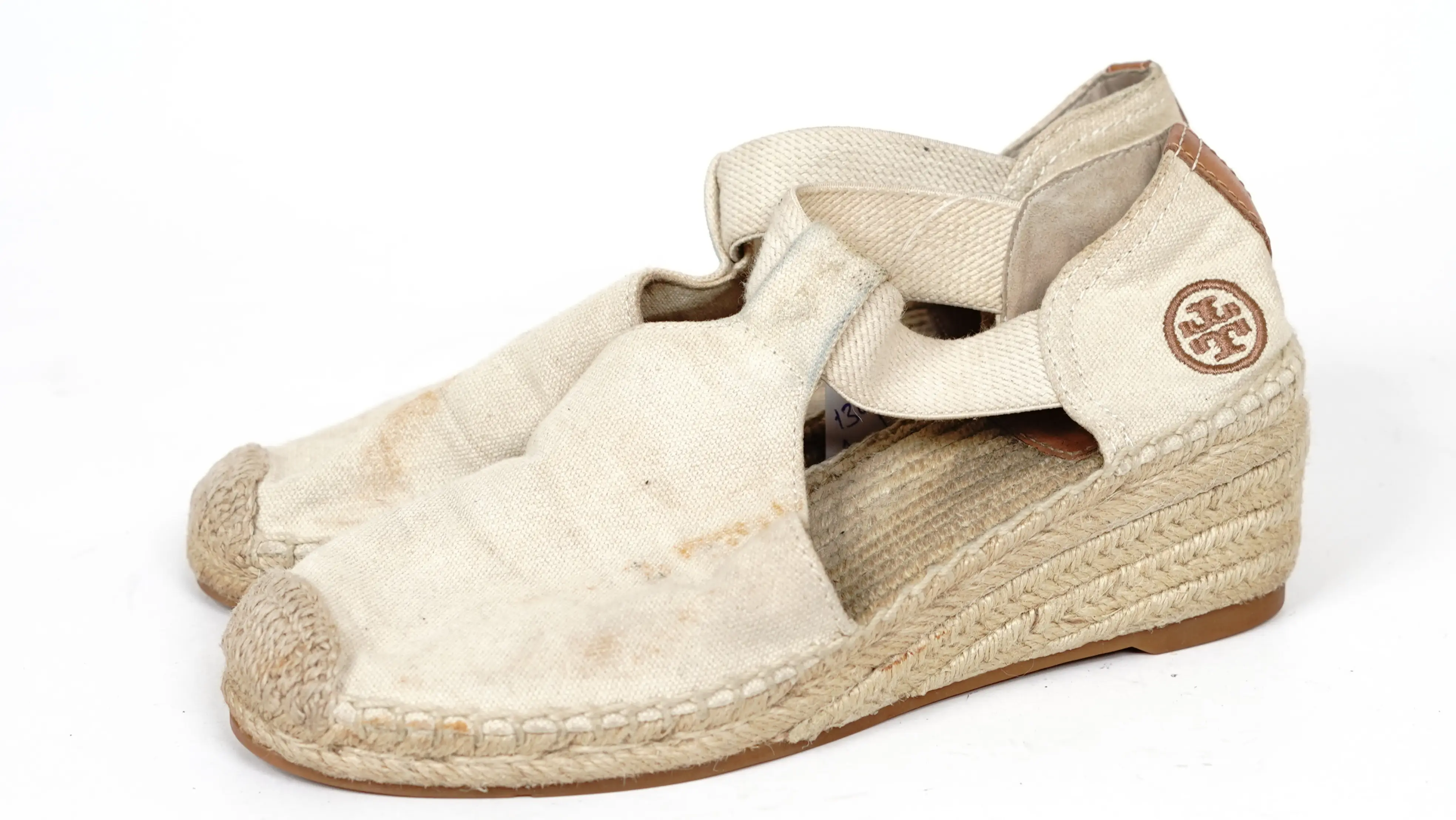 After Tory Burch fabric footwear cleaning refreshed fabric with restored colour and clean weave