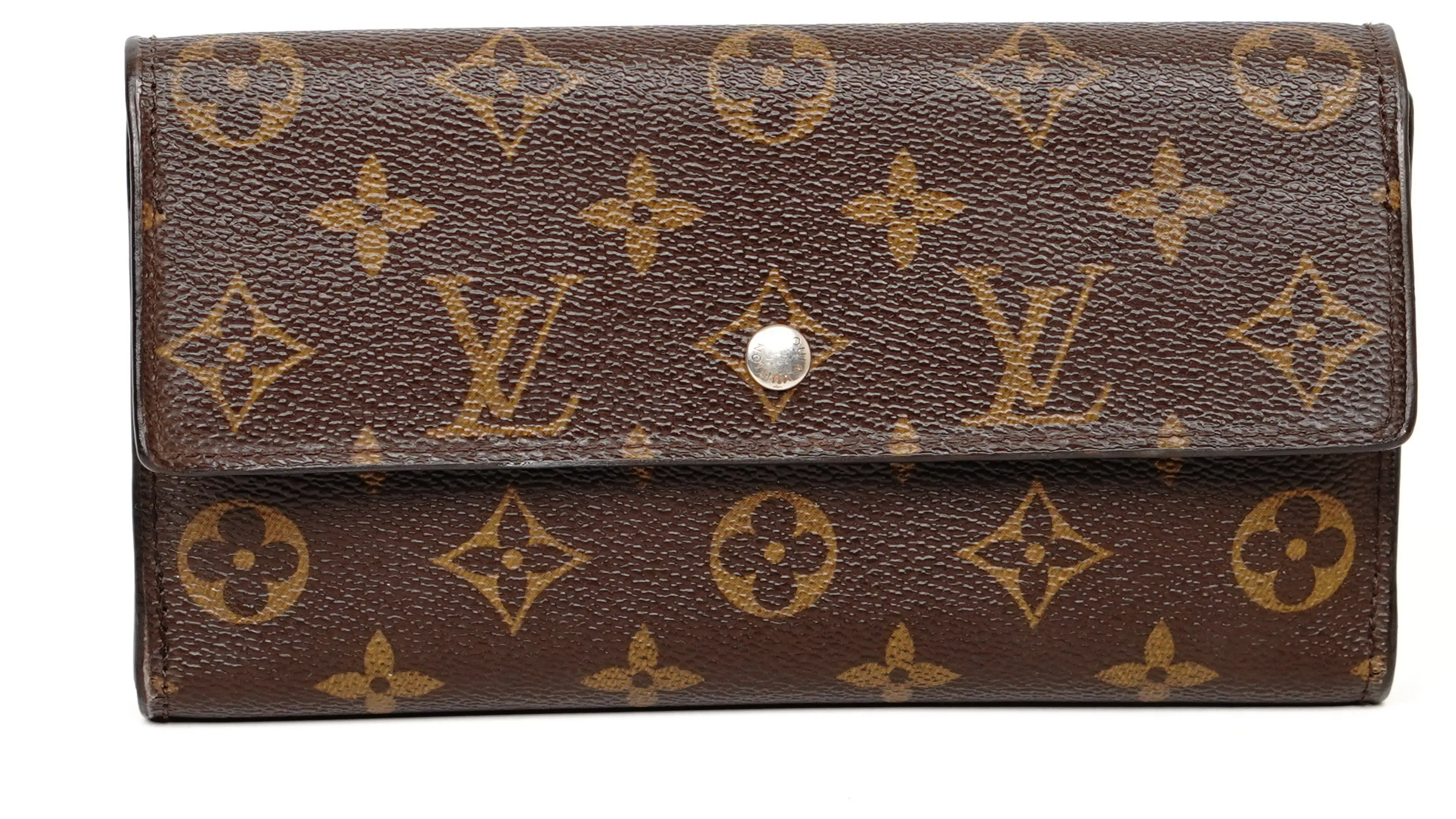 Before Louis Vuitton purse restoration dull surface with loss of original sheen