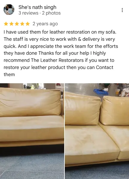 Customer review for luxury leather jacket and car interior restoration in Delhi NCR